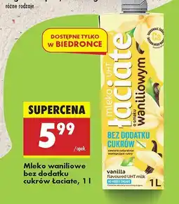 Biedronka Mleko waniliowe bez dodatku cukrów Łaciate oferta