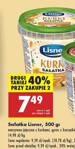 Biedronka Sałatka warzywno-jajeczna z kurkami Lisner oferta