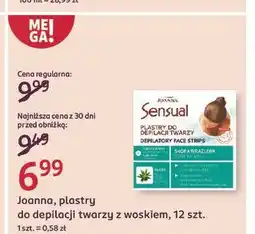 Rossmann Plastry do depilacji twarzy skóry wrażliwej aloes Joanna Sensual oferta