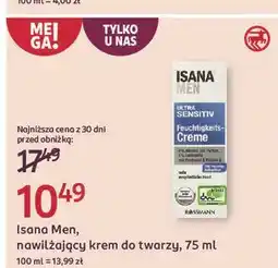 Rossmann Krem do twarzy nawilżajacy Isana Men Ultra Sensitive oferta