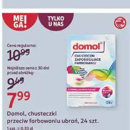 Rossmann Chusteczki do prania zapobiegające farbowaniu ubrań Domol oferta