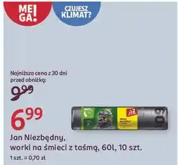 Rossmann Worki na śmieci z taśmą 60 l Jan Niezbędny oferta