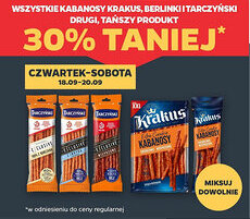 Netto Wszystkie kabanosy krakus, berlinki i tarczyński oferta