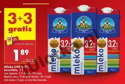 Biedronka Mleko UHT 3,2% Łowickie, 1 l oferta