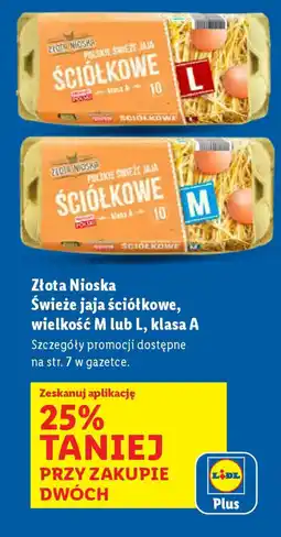 Lidl Złota Nioska Świeże jaja ściółkowe, wielkość M lub L, klasa A oferta