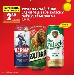 Biedronka PIWO HARNAŚ, ŻUBR JASNE PEŁNE LUB ŽATECKÝ SVĚTLÝ LEŽÁK 500 ML oferta