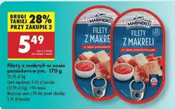 Biedronka FILETY Z MAKRELI W SOSIE POMIDOROWYM 170 G oferta