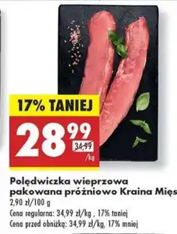 Biedronka Polędwiczka wieprzowa pakowana próżniowo Kraina Mięs oferta