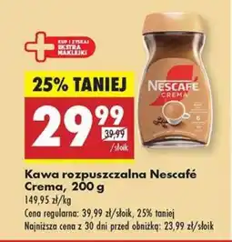 Biedronka Kawa rozpuszczalna Nescafé Crema 200 g oferta