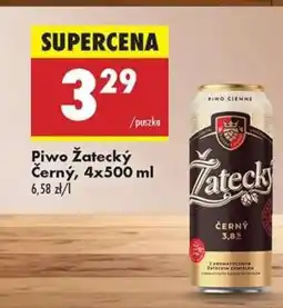 Biedronka Piwo Żatecký Černý, 4x500 ml oferta