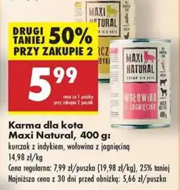 Biedronka Karma dla kota Maxi Natural, 400 g oferta