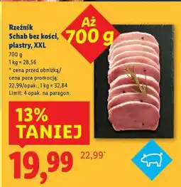 Lidl RZEŹNIK Schab bez kości, plastry, XXL oferta