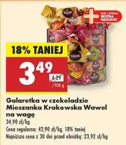 Biedronka Galaretka w czekoladzie Mieszanka Krakowska Wawel na wagę oferta