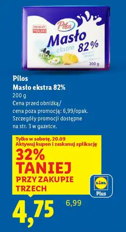 Lidl Pilos Masło ekstra 82% oferta
