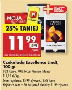 Biedronka Czekolada Excellence Lindt , 100 g oferta