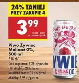 Biedronka Piwo Żywiec Malinaż 0%, 500 ml oferta