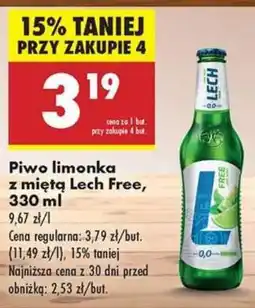Biedronka Piwo limonka z miętą Lech Free, 330 ml oferta