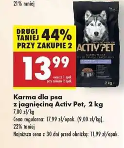 Biedronka Karma dla psa z jagnięciną Activ Pet 2 kg oferta