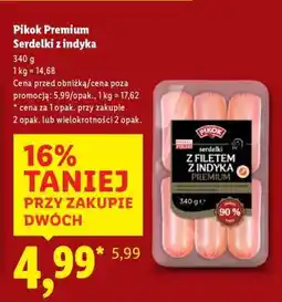 Lidl Pikok Premium Serdelki z indyka oferta