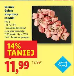Lidl RZEŹNIK Gulasz wieprzowy z szynki oferta