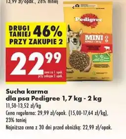 Biedronka Sucha karma dla psa Pedigree, 1,7 kg-2 kg oferta