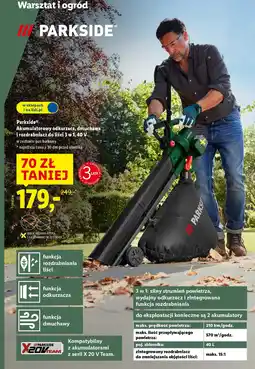 Lidl Parkside Akumulatorowy odkurzacz, dmuchawa i rozdrabniacz do liści oferta