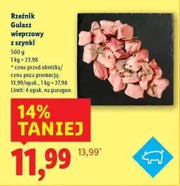 Lidl Rzeźnik Gulasz wieprzowy z szynki oferta