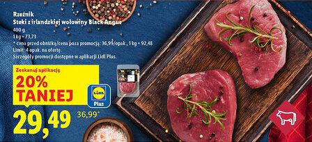 Lidl Rzeźnik Steki z irlandzkiej wołowiny Black Angus oferta