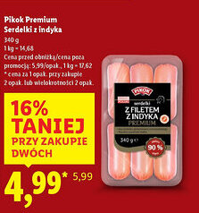 Lidl Pikok Premium Serdelki z indyka oferta