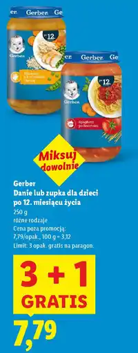 Lidl Gerber Danie lub zupka dla dzieci po 12. miesiącu życia oferta