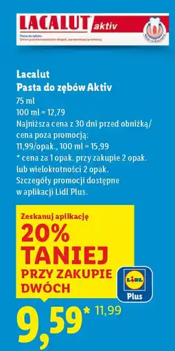Lidl Lacalut Pasta do zębów Aktiv oferta