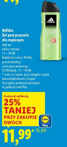 Lidl Adidas Żel pod prysznic dla mężczyzn oferta