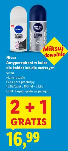 Lidl Nivea Antyperspirant w kulce dla kobiet lub dla mężczyzn oferta