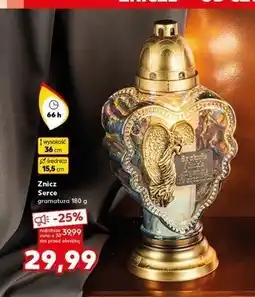 Kaufland Znicz szklany serce duże 66 h oferta