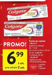 Intermarche Pasta do zębów dla dzieci w wieku 7-12 lat Colgate Total oferta