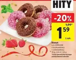 Intermarche Donut dekorowany truskawkowy La Lorraine oferta