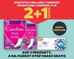 Netto Wszystkie wkładki i tampony higieniczne carefree i o.b. oferta