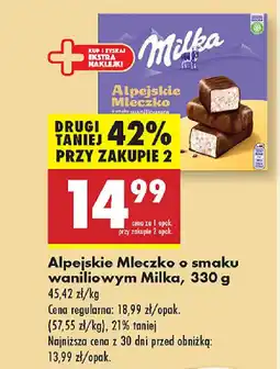 Biedronka Alpejskie Mleczko o smaku waniliowym Milka oferta