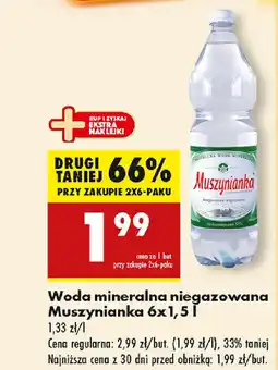 Biedronka Woda mineralna niegazowana Muszynianka oferta