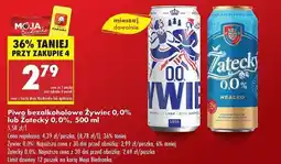 Biedronka Piwo bezalkoholowe Żywiec 0,0% lub Zatecky 0,0%, 500 ml oferta