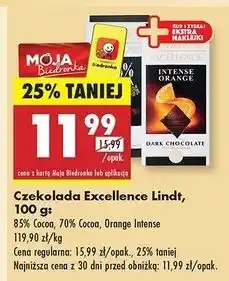 Biedronka Czekolada 70% cocoa Lindt Excellence oferta