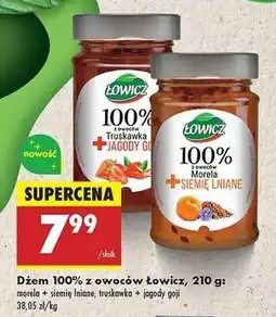 Biedronka Dżem morela + siemię lniane Łowicz 100% Z Owoców oferta