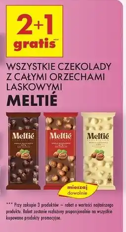 Biedronka Czekolada gorzka z orzechami laskowymi Meltie oferta