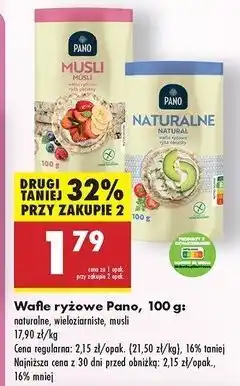 Biedronka Wafle ryżowe musli Pano oferta