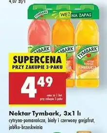 Biedronka Nektar cytryna-pomarańcza + biały i czerwony grejpfrut jabłko-brzoskwinia Tymbark oferta