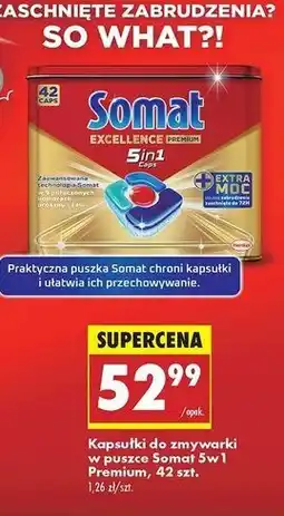 Biedronka Kapsułki do zmywarki Somat Excellence Premium 5In1 oferta