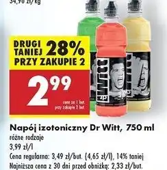 Biedronka Napój izotoniczny cytryna Dr Witt oferta