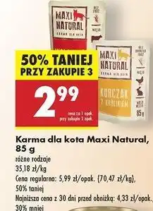 Biedronka Karma dla kota kurczak z królikiem Maxi Natural oferta