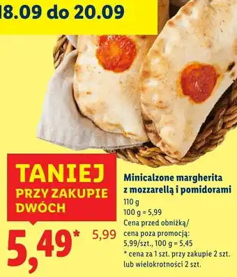 Lidl Minicalzone margherita z mozzarellą i pomidorami Piekarnia Lidla oferta