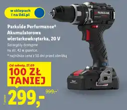 Lidl Parkside Performance Akumulatorowa wiertarkowkrętarka, 20 V oferta